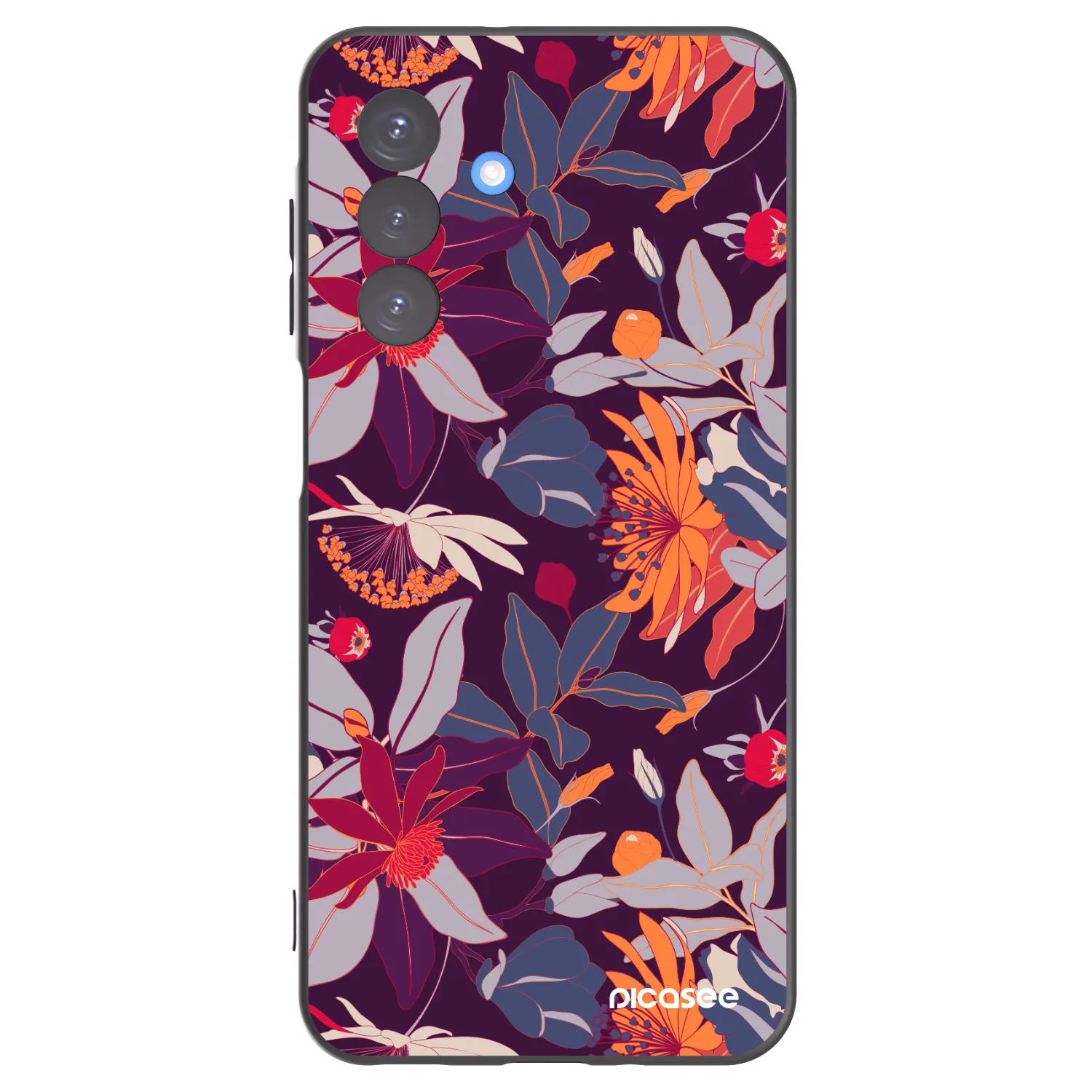 Picasee fekete szilikon tok az alábbi mobiltelefonokra Samsung Galaxy A17 5G - Purple Leaf