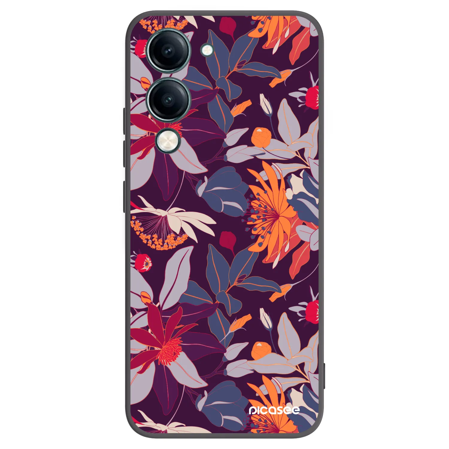 Picasee fekete szilikon tok az alábbi mobiltelefonokra Vivo Y29s 5G - Purple Leaf