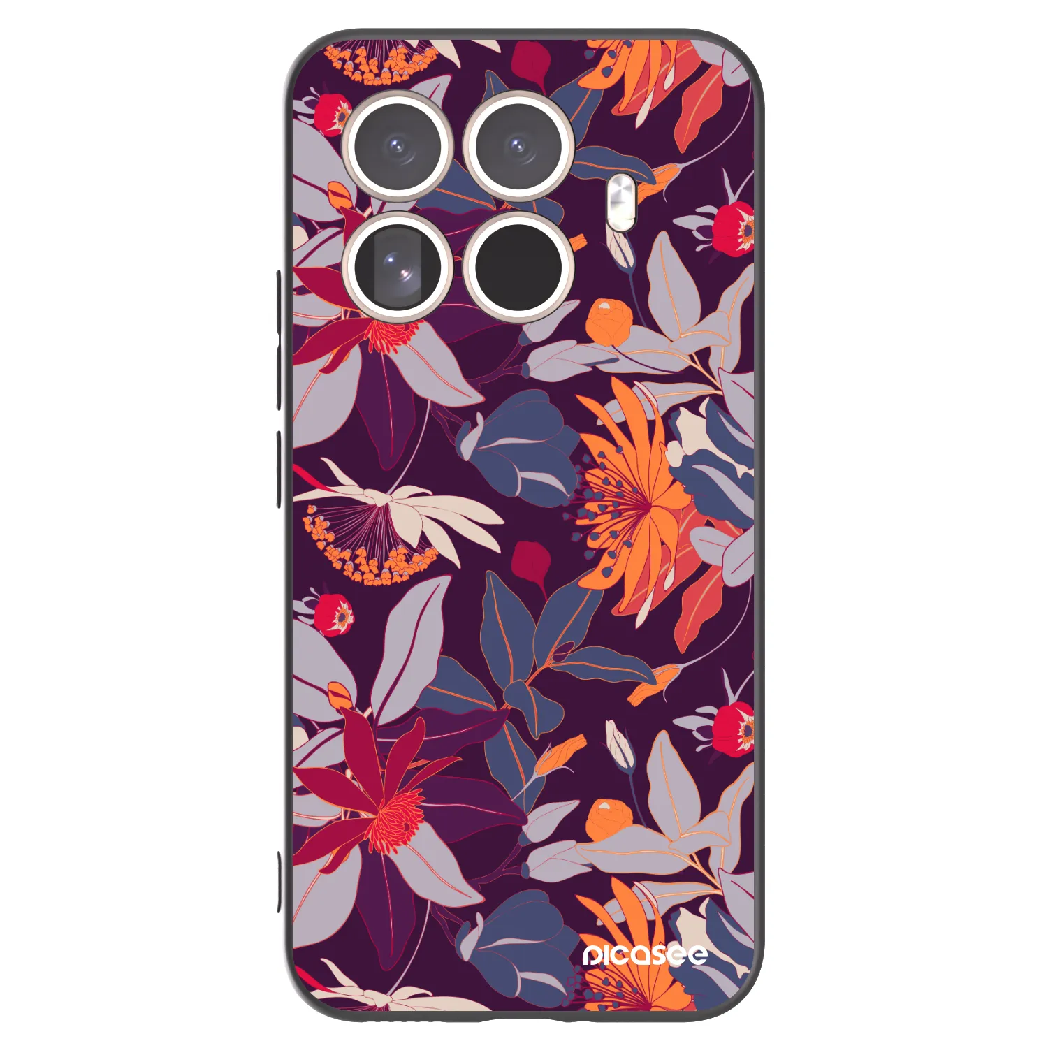 Picasee fekete szilikon tok az alábbi mobiltelefonokra Xiaomi 15T Pro - Purple Leaf