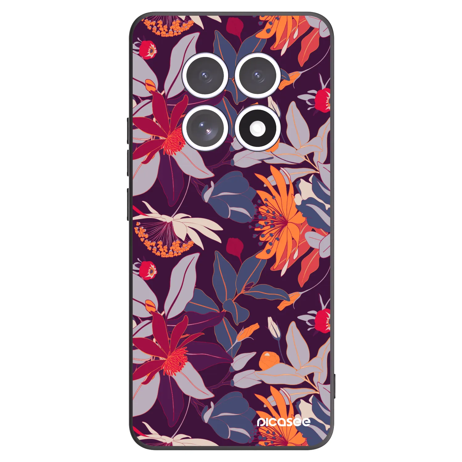 Picasee fekete szilikon tok az alábbi mobiltelefonokra Xiaomi Redmi Note 15 - Purple Leaf