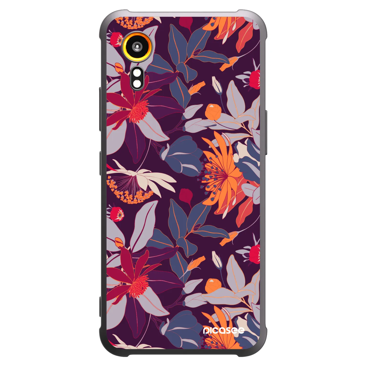 Picasee fekete szilikon tok az alábbi mobiltelefonokra Samsung Galaxy Xcover 7 - Purple Leaf