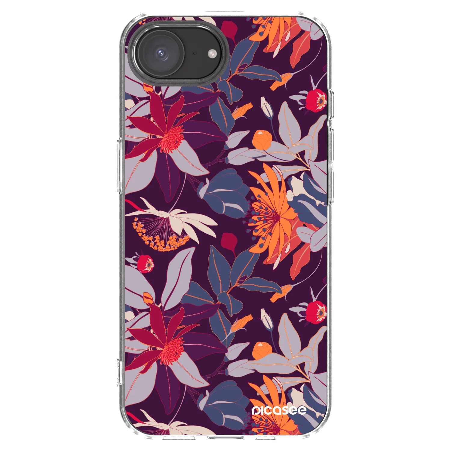 Picasee átlátszó szilikon tok az alábbi mobiltelefonokra Apple iPhone 17e - Purple Leaf