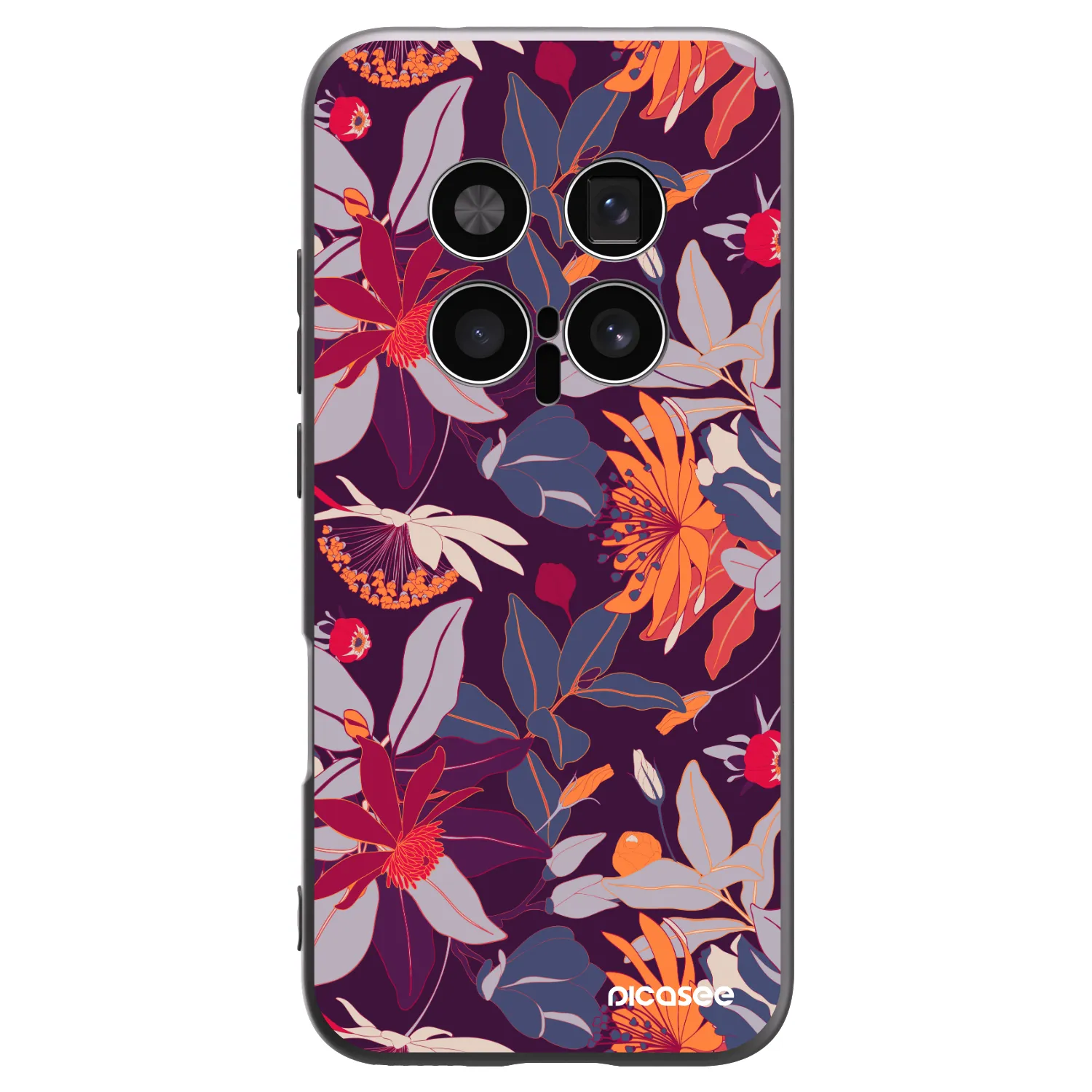 Picasee fekete szilikon tok az alábbi mobiltelefonokra Honor Magic8 Pro 5G - Purple Leaf