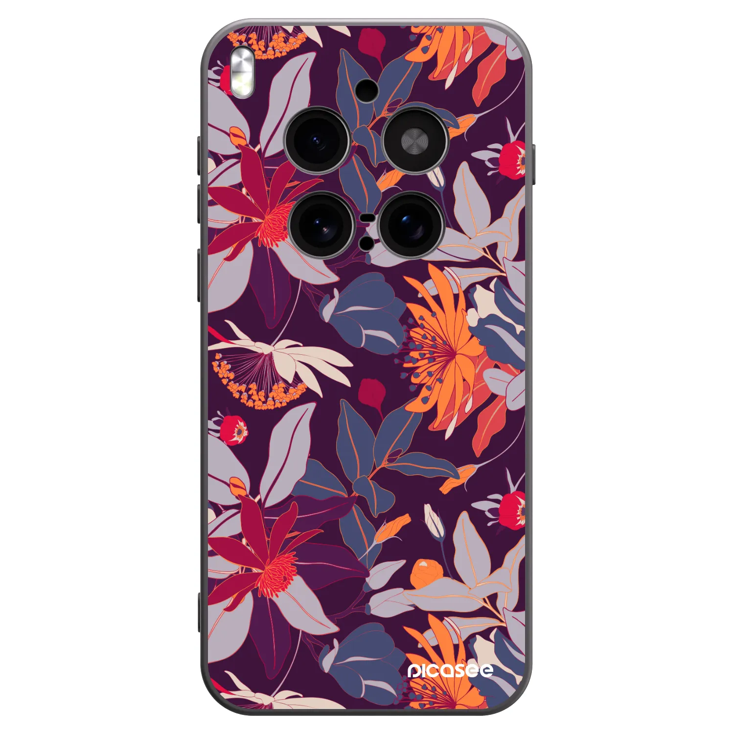 Picasee fekete szilikon tok az alábbi mobiltelefonokra Vivo X300 Pro - Purple Leaf