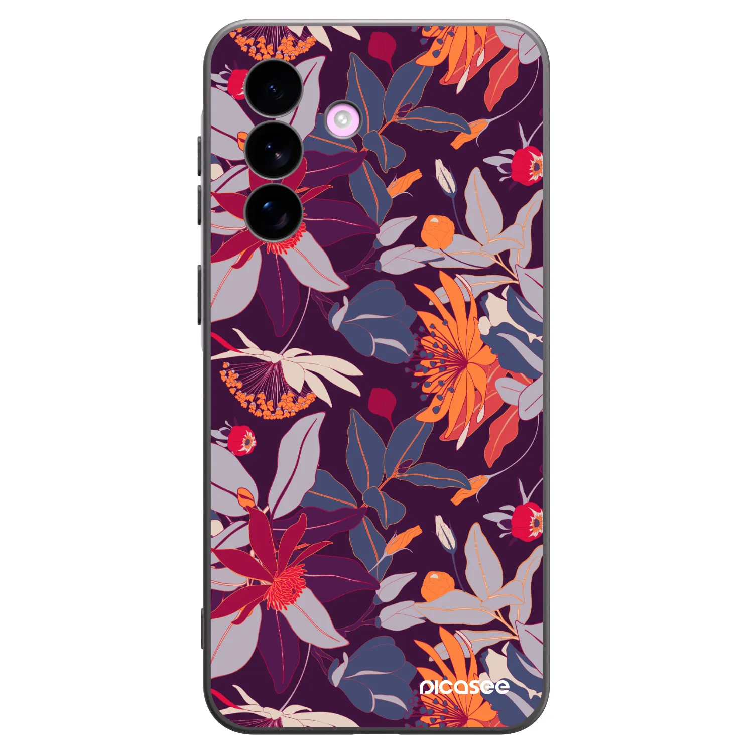 Picasee fekete szilikon tok az alábbi mobiltelefonokra Samsung Galaxy A57 5G - Purple Leaf