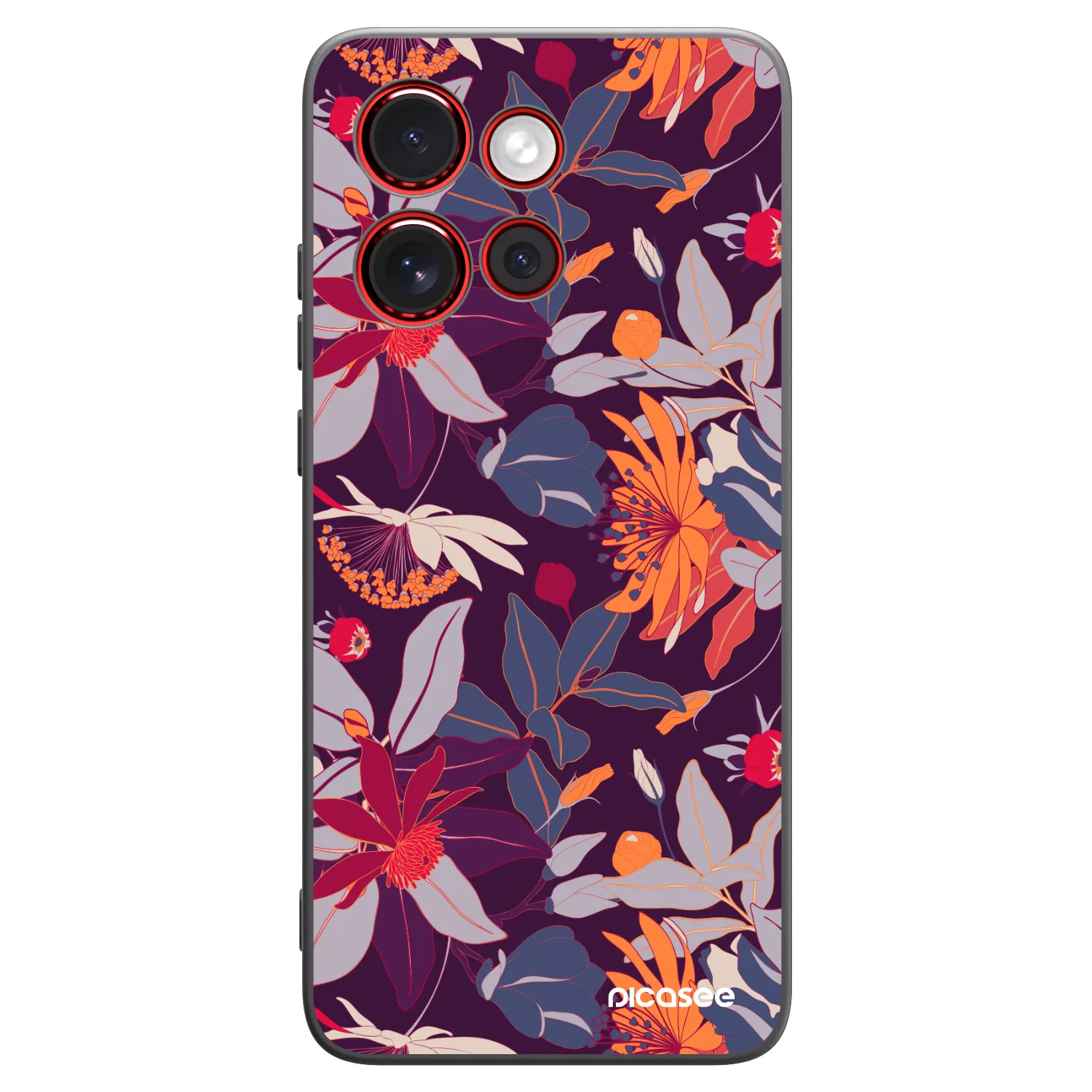Picasee fekete szilikon tok az alábbi mobiltelefonokra Motorola Edge 60 Neo 5G - Purple Leaf