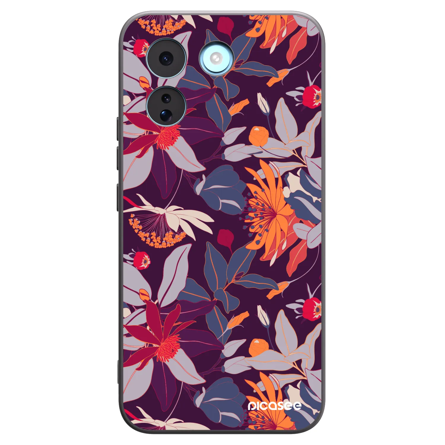 Picasee fekete szilikon tok az alábbi mobiltelefonokra Xiaomi Redmi Note 17 Pro MAX 5G - Purple Leaf