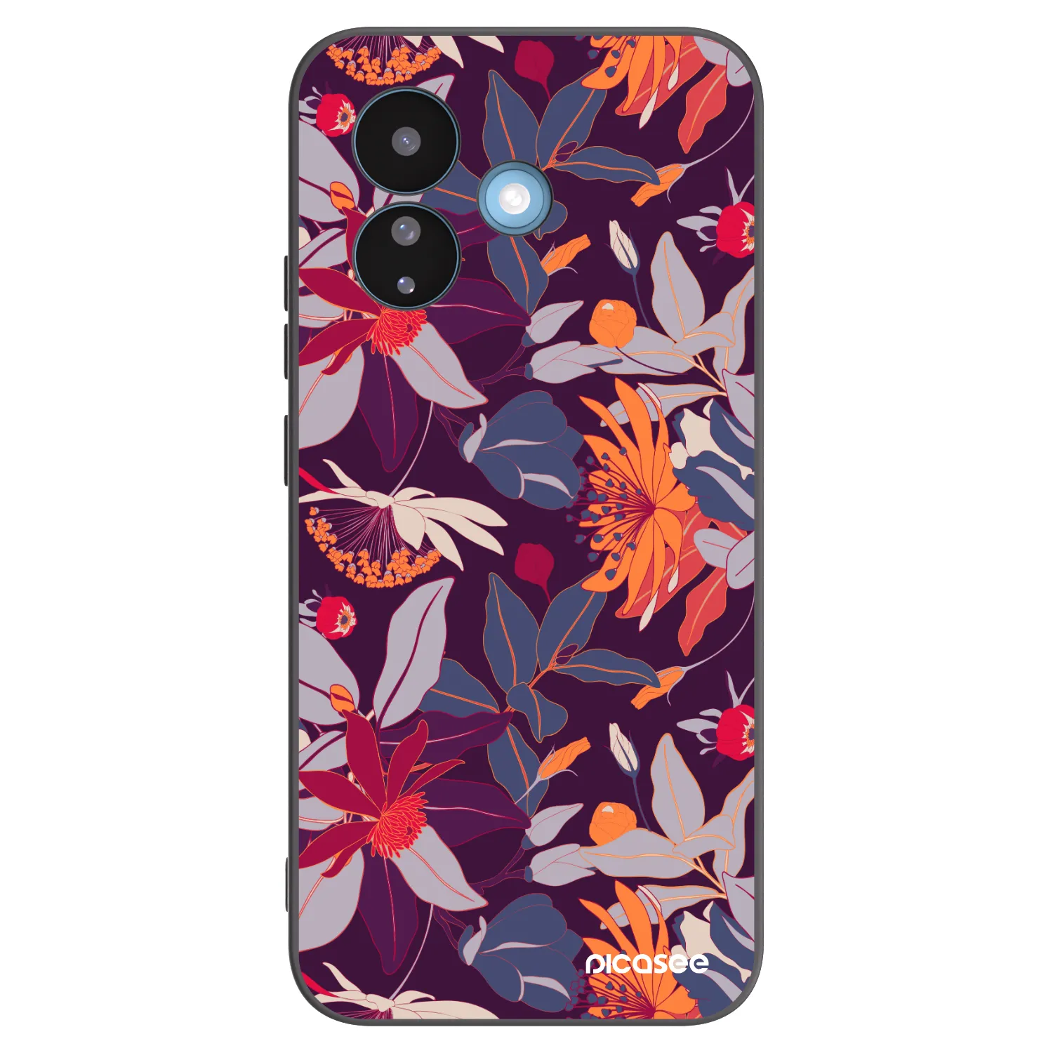 Picasee fekete szilikon tok az alábbi mobiltelefonokra Xiaomi Redmi Note 17 Pro 5G - Purple Leaf