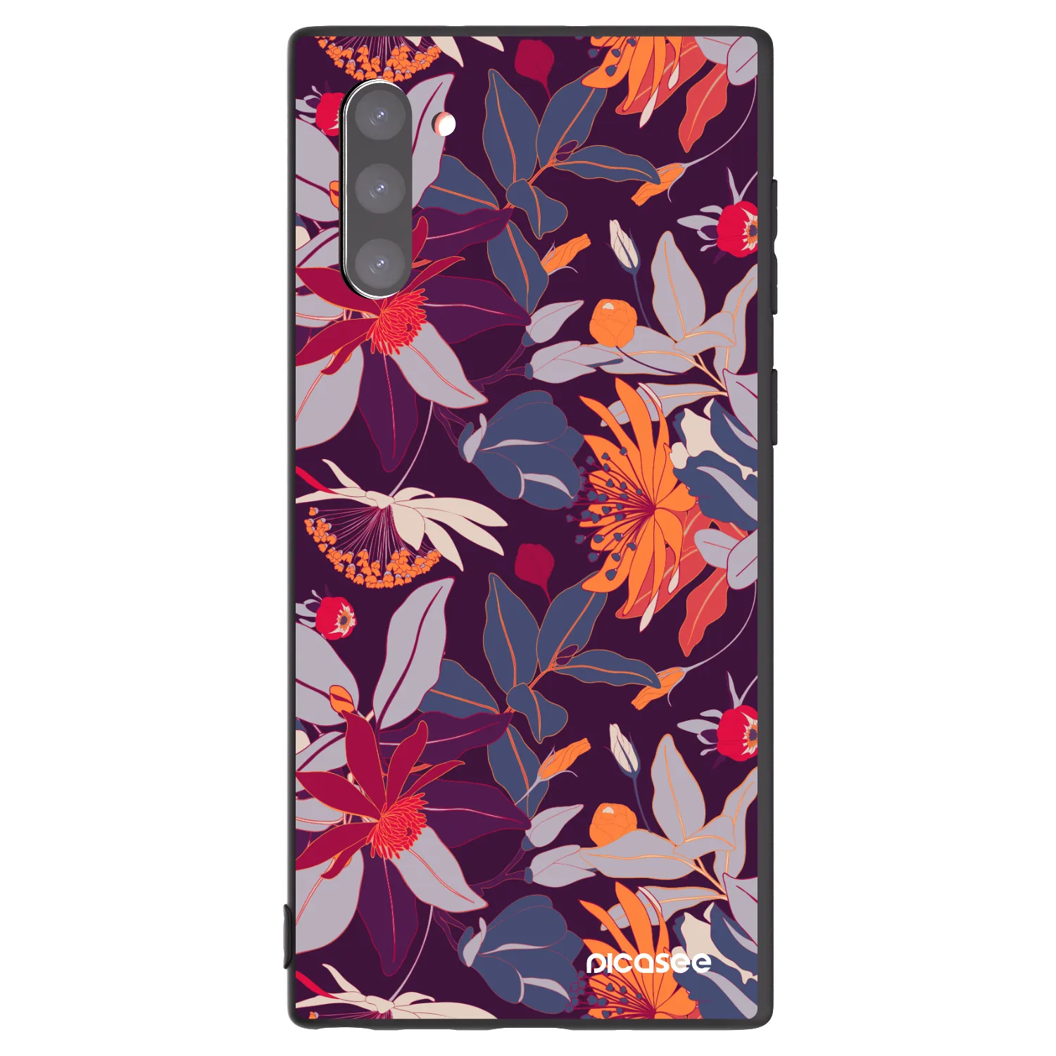 Picasee fekete szilikon tok az alábbi mobiltelefonokra Samsung Galaxy Note 10 N970F - Purple Leaf