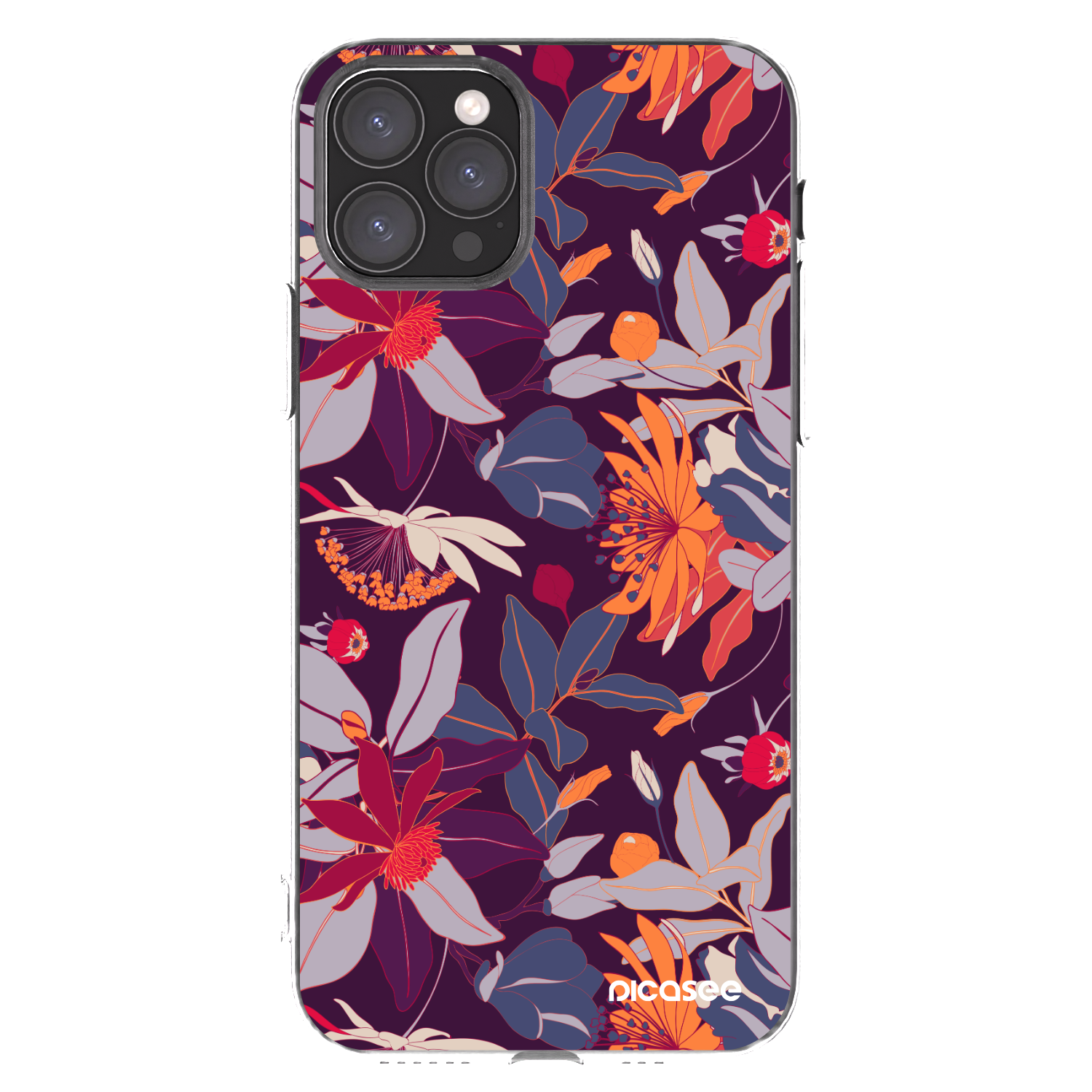 Picasee átlátszó szilikon tok az alábbi mobiltelefonokra Apple iPhone 11 Pro - Purple Leaf