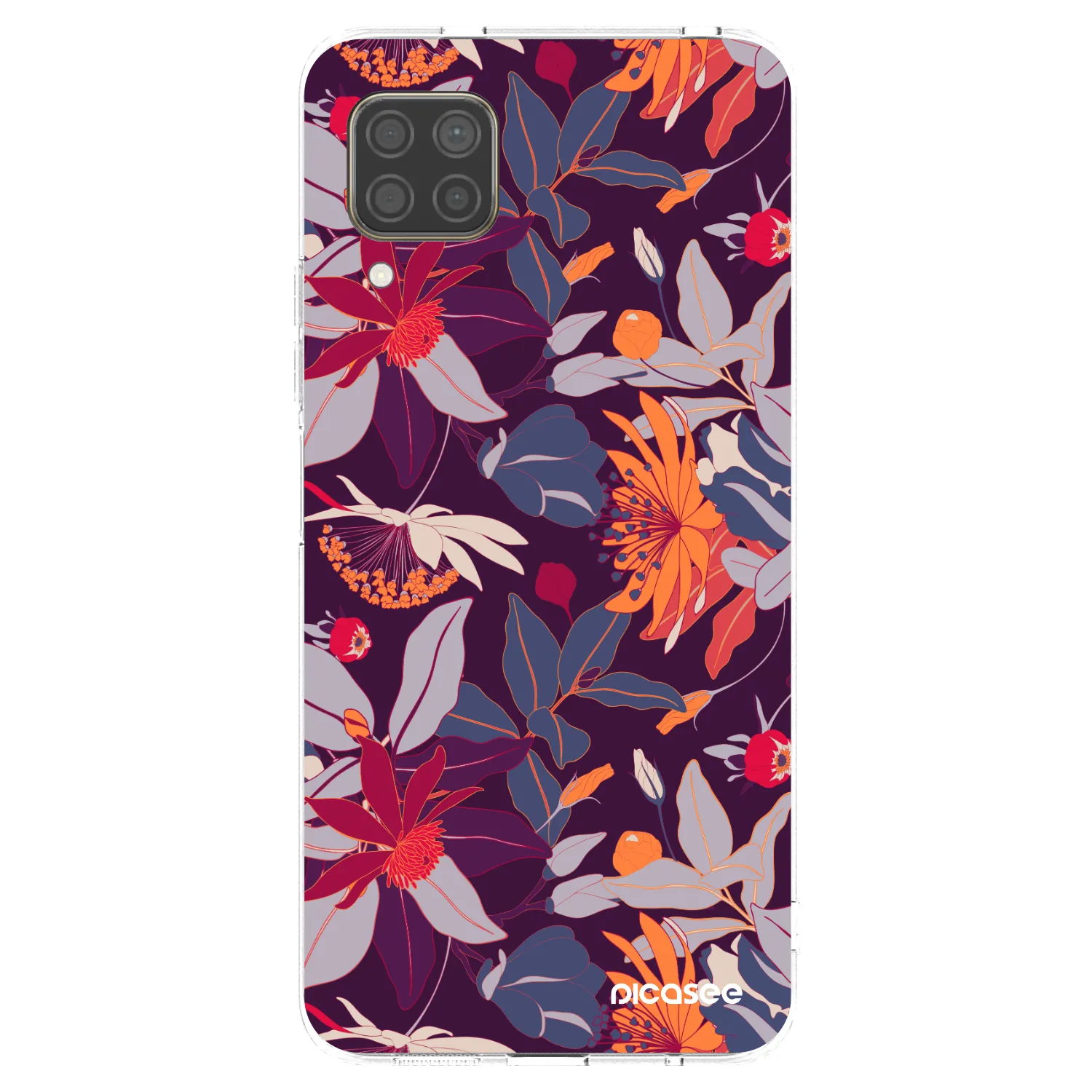 Picasee átlátszó szilikon tok az alábbi mobiltelefonokra Huawei P40 Lite - Purple Leaf