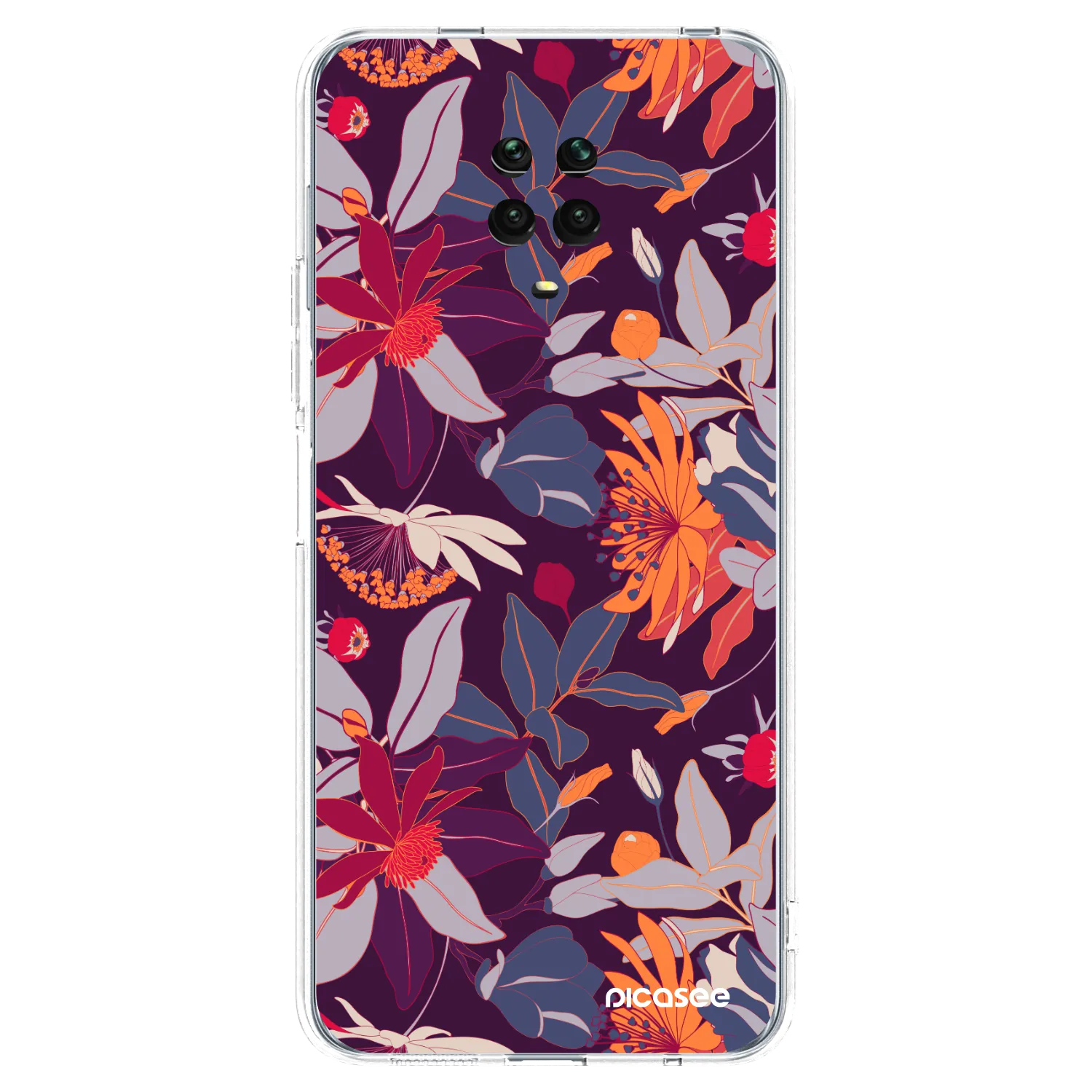 Picasee átlátszó szilikon tok az alábbi mobiltelefonokra Xiaomi Redmi Note 9S - Purple Leaf