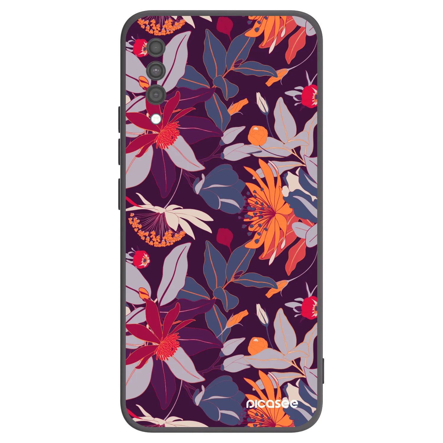 Picasee fekete szilikon tok az alábbi mobiltelefonokra Samsung Galaxy A30s A307F - Purple Leaf