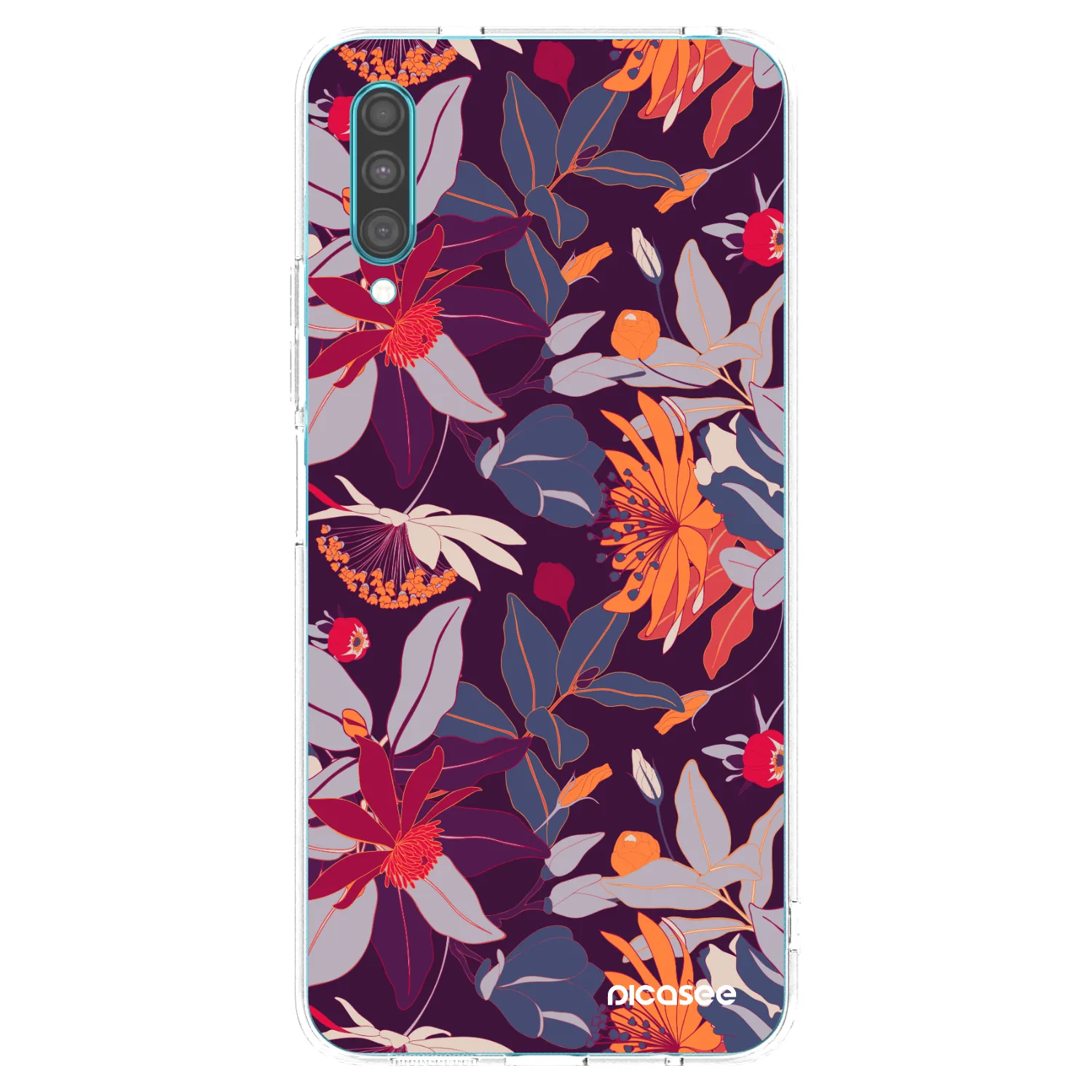 Picasee átlátszó szilikon tok az alábbi mobiltelefonokra Samsung Galaxy A30s A307F - Purple Leaf