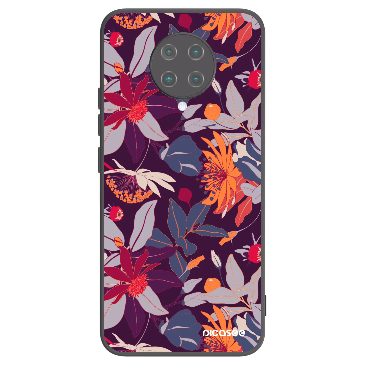 Picasee fekete szilikon tok az alábbi mobiltelefonokra Xiaomi Poco F2 Pro - Purple Leaf
