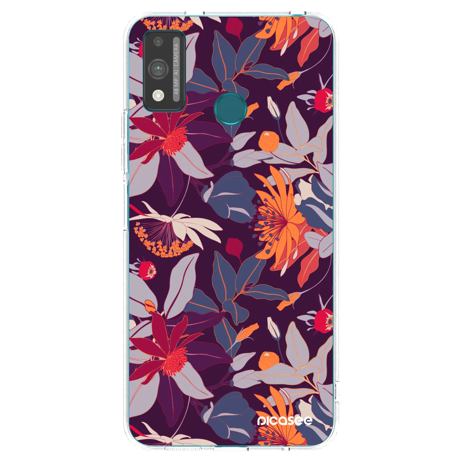 Picasee átlátszó szilikon tok az alábbi mobiltelefonokra Honor 9X Lite - Purple Leaf