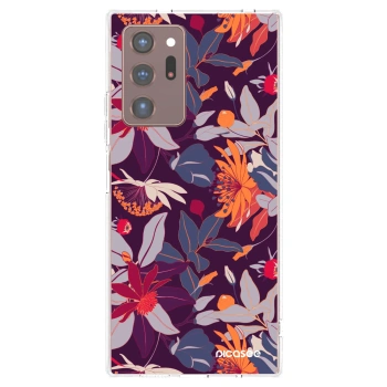 Picasee átlátszó szilikon tok az alábbi mobiltelefonokra Samsung Galaxy Note 20 Ultra - Purple Leaf