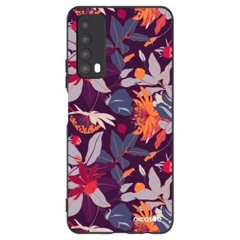 Picasee fekete szilikon tok az alábbi mobiltelefonokra Huawei P Smart 2021 - Purple Leaf