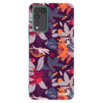 Picasee átlátszó szilikon tok az alábbi mobiltelefonokra Honor 10X Lite - Purple Leaf