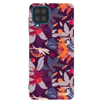 Picasee átlátszó szilikon tok az alábbi mobiltelefonokra Samsung Galaxy A12 A125F - Purple Leaf
