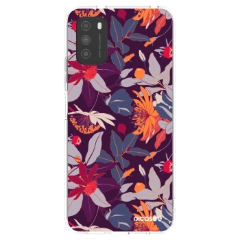 Picasee átlátszó szilikon tok az alábbi mobiltelefonokra Xiaomi Poco M3 - Purple Leaf