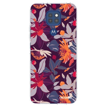 Picasee átlátszó szilikon tok az alábbi mobiltelefonokra Motorola Moto G9 Play - Purple Leaf