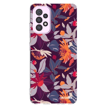 Picasee átlátszó szilikon tok az alábbi mobiltelefonokra Samsung Galaxy A32 5G A326B - Purple Leaf