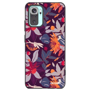 Picasee fekete szilikon tok az alábbi mobiltelefonokra Xiaomi Redmi Note 10 Pro - Purple Leaf