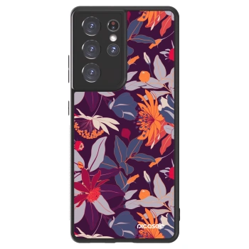 Szilikon tok erre a típusra Samsung Galaxy S21 Ultra 5G G998B - Purple Leaf