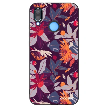 Picasee fekete szilikon tok az alábbi mobiltelefonokra Huawei P20 Lite - Purple Leaf