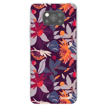 Picasee fekete szilikon tok az alábbi mobiltelefonokra Xiaomi Poco X3 Pro - Purple Leaf