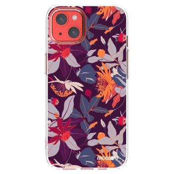 Picasee átlátszó szilikon tok az alábbi mobiltelefonokra Apple iPhone 13 - Purple Leaf