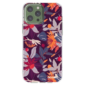Picasee átlátszó szilikon tok az alábbi mobiltelefonokra Apple iPhone 13 Pro Max - Purple Leaf