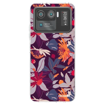 Picasee átlátszó szilikon tok az alábbi mobiltelefonokra Xiaomi Mi 11 Ultra - Purple Leaf
