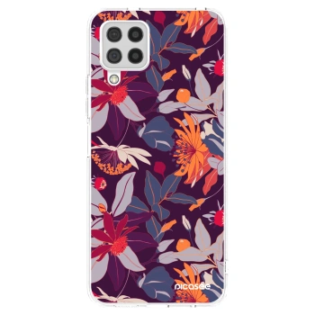 Picasee átlátszó szilikon tok az alábbi mobiltelefonokra Samsung Galaxy A22 A225F 4G - Purple Leaf