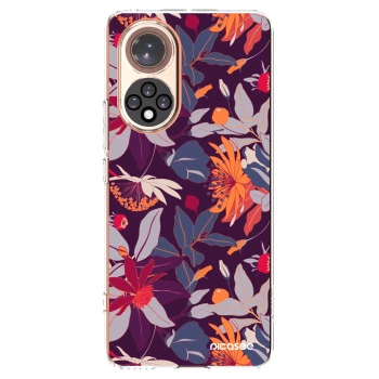 Picasee átlátszó szilikon tok az alábbi mobiltelefonokra Huawei Nova 9 - Purple Leaf