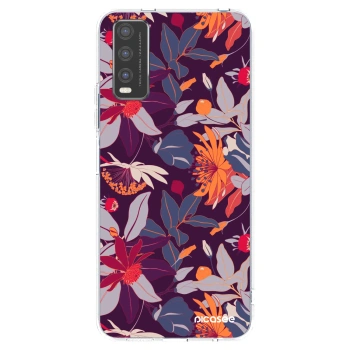 Picasee átlátszó szilikon tok az alábbi mobiltelefonokra Vivo Y20s - Purple Leaf