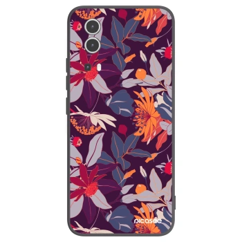 Picasee fekete szilikon tok az alábbi mobiltelefonokra Vivo Y72 5G - Purple Leaf