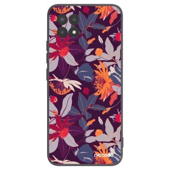 Picasee fekete szilikon tok az alábbi mobiltelefonokra Realme 8i - Purple Leaf