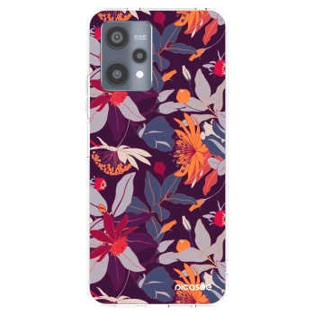 Picasee átlátszó szilikon tok az alábbi mobiltelefonokra Realme 9 Pro 5G - Purple Leaf