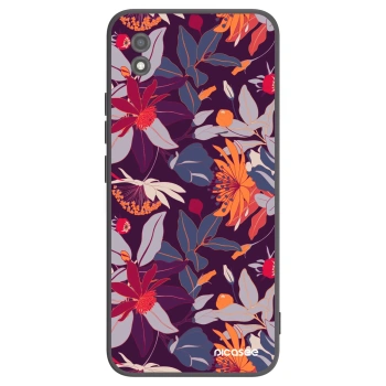 Picasee fekete szilikon tok az alábbi mobiltelefonokra Realme C11 (2021) - Purple Leaf