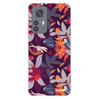 Picasee átlátszó szilikon tok az alábbi mobiltelefonokra Xiaomi 12 Pro - Purple Leaf