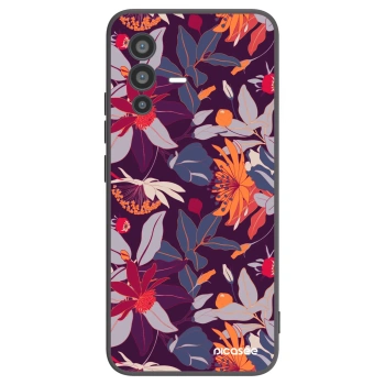 Picasee fekete szilikon tok az alábbi mobiltelefonokra Vivo V23 5G - Purple Leaf