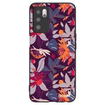 Picasee fekete szilikon tok az alábbi mobiltelefonokra OPPO A16s - Purple Leaf