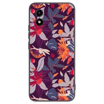 Picasee fekete szilikon tok az alábbi mobiltelefonokra Vivo Y01 - Purple Leaf