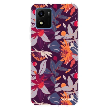 Picasee átlátszó szilikon tok az alábbi mobiltelefonokra Vivo Y01 - Purple Leaf