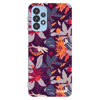 Picasee átlátszó szilikon tok az alábbi mobiltelefonokra Samsung Galaxy A23 A235F 4G - Purple Leaf