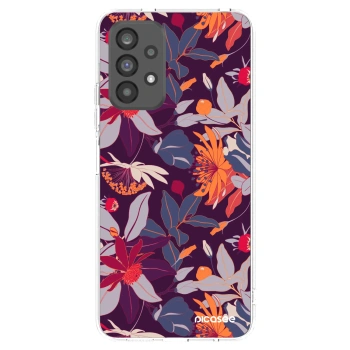 Picasee átlátszó szilikon tok az alábbi mobiltelefonokra Samsung Galaxy A73 5G - Purple Leaf