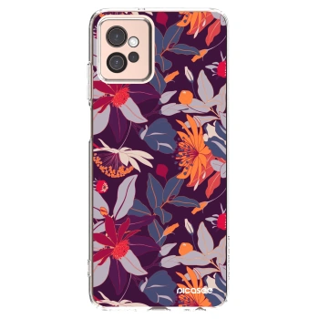 Picasee átlátszó szilikon tok az alábbi mobiltelefonokra Motorola Moto G32 - Purple Leaf