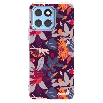 Picasee átlátszó szilikon tok az alábbi mobiltelefonokra Honor X8 5G - Purple Leaf